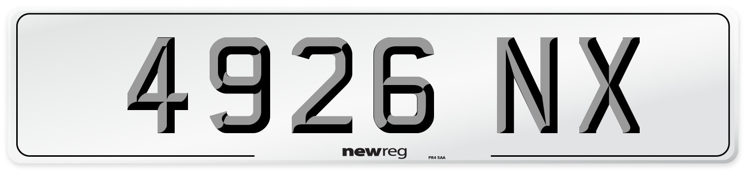4926 NX Number Plate from New Reg